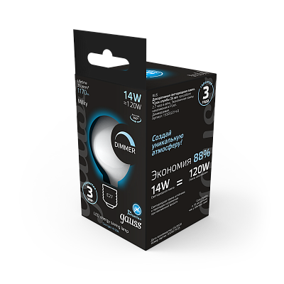 Лампа Gauss Filament G200 14W 1170lm 4100К Е27 LED 153202214-D (10 шт)