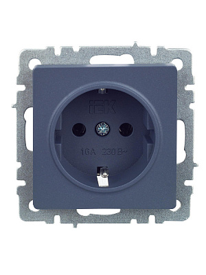 Розетка с заземлением IEK Brite РС11-1-0-БрМ маренго BR-R11-16-K35