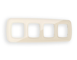 Рамка OMEGA Radian (Бежевый Стекло органическое) на 4 поста OF320304