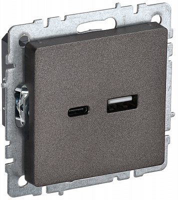 Розетка USB IEK Brite A+C 18Вт РЮ11-1-БрТБ бронза BR-U22-018-K45