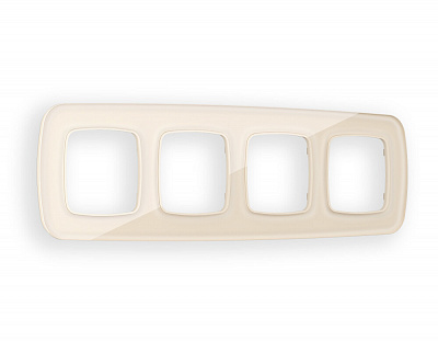 Рамка OMEGA Radian (Бежевый Стекло органическое) на 4 поста OF320304