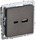 Розетка USB IEK Brite A+C 18Вт РЮ11-1-БрТБ бронза BR-U22-018-K45