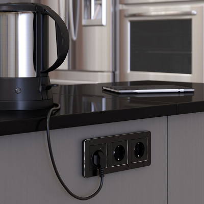 Рамка на 3 поста Werkel Platinum W0032608 черный алюминий a059216