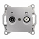 Розетка TV/SAT проходная 4dB алюминий SE Sedna SDN3401960
