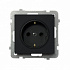 Розетка с/з Ospel Sonata черный металлик GP-1RS/m/33