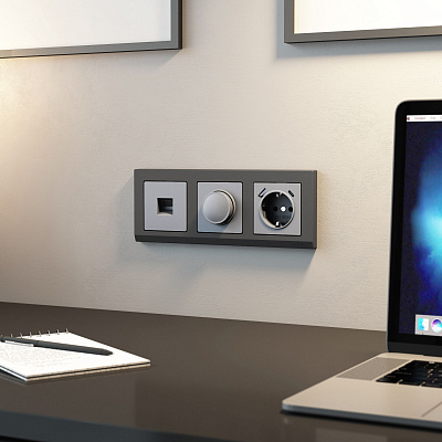 Розетка RJ-45 Werkel серебряный матовый a063620