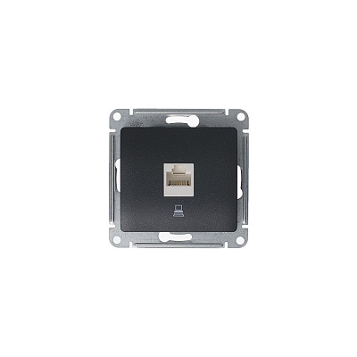 Розетка RJ45 кат.5е антрацит SE Glossa GSL000781K