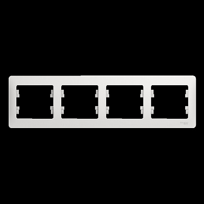 Рамка на 4 поста белая SE Glossa GSL000104