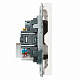 Розетка TV + компьютерная RJ-45 (механизм), STEKKER Эмили, RST00-5106-01, белый фарфор, soft touch