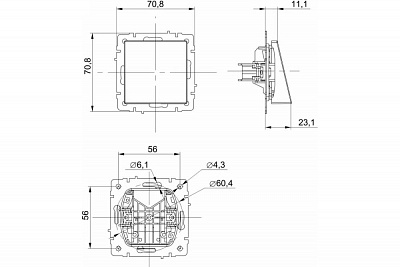 Вывод кабеля IEK Brite МВ10-БрЧ черный BR-VK10-0-K02