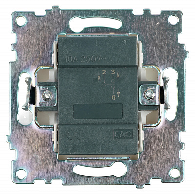 Переключатель 1-клавишный (механизм), STEKKER Катрин GLS10-7105-01, 250V, 10А, белый