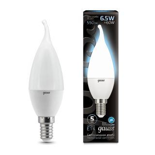 Лампа Gauss Свеча на ветру 6.5W 550lm 4100K E14 LED 104101207