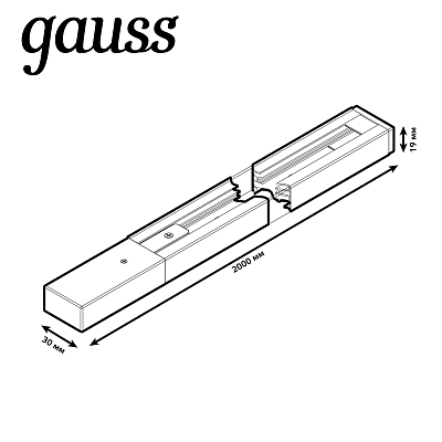 Шинопровод 2м Gauss накладной TR102