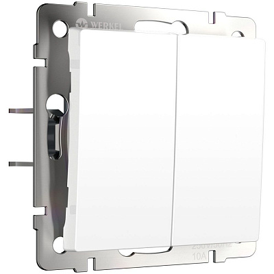 Выключатель двухклавишный Werkel белый матовый a062576