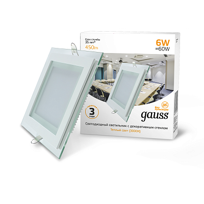 Светильник Gauss Glass 6W 450lm 3000K 220-240V LED 948111106