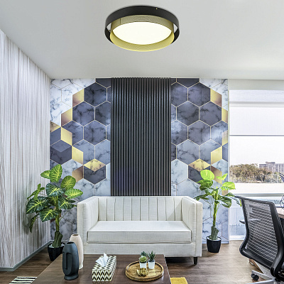 Потолочный светильник Eurosvet Imperio 90287/1 чёрный/золото Smart a061845