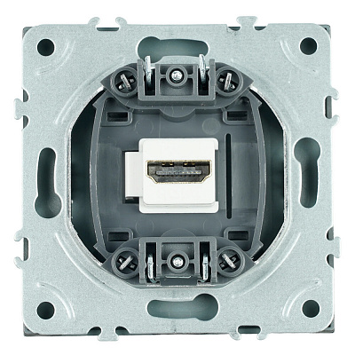 Розетка HDMI 2.0 Type A (механизм), STEKKER Эмили, RST00-5118-09, антрацит, soft touch
