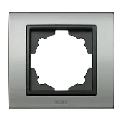 Рамка для розетки на 2 поста Zena Platin матовый хром/серый 500-073610-226