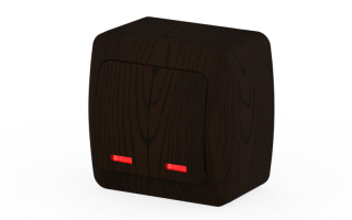 Выключатель двухклавишный с/п EL-BI ALSU орех 504-010400-203