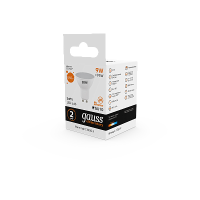 Лампа Gauss Elementary MR16 9W 640lm 3000К GU10 LED  13619 (20 шт)