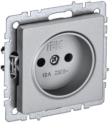 Розетка IEK Brite РС10-1-0-БрА алюминий BR-R10-10-K47