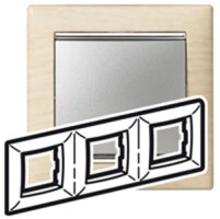 Рамка на 3 поста Legrand Valena 770383 светлое дерево/серебро