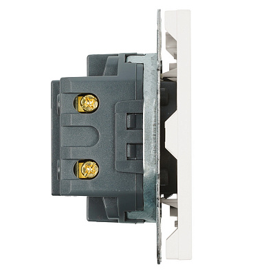 Розетка 2-местная USB + Type C (механизм), STEKKER Эмили, 250В, 20W, RST10-5115-01, белый фарфор, soft touch