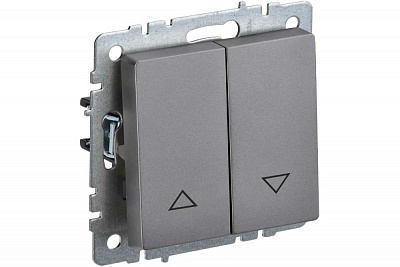 Выключатель жалюзи IEK Brite ВС10-1-5-БрС сталь BR-V15-0-10-K46