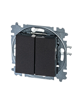 Выключать двухклавишный ABB Levit антрацит/дымчатый черный 2CHH590545A6063
