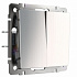 Выключатель двухклавишный проходной Werkel W1122002 никель a051085
