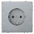 Розетка с заземлением алюминий SE Merten SM  М237160