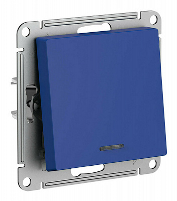 Выключатель одноклавишный SE AtlasDesign с подсветкой механизм аквамарин ATN001113