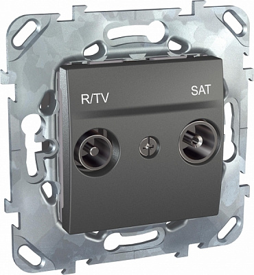 Розетка R-TV/SAT оконченая графит SE Unica Top MGU5.455.12ZD