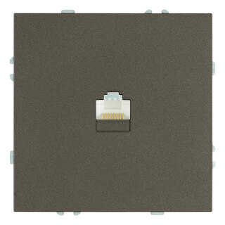 Розетка компьютерная 1-местная RJ-45 (механизм), STEKKER Эмили, RST00-5117-09, антрацит, soft touch