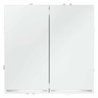Выключатель встраиваемый VOLTUM S70 двухклавишный с подсветкой 10А VLS020202, белый матовый