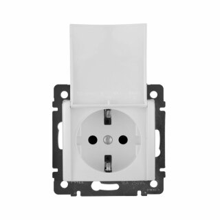 Розетка 2К+З с откидной крышкой на винтах белая Legrand Valena Classic 774422