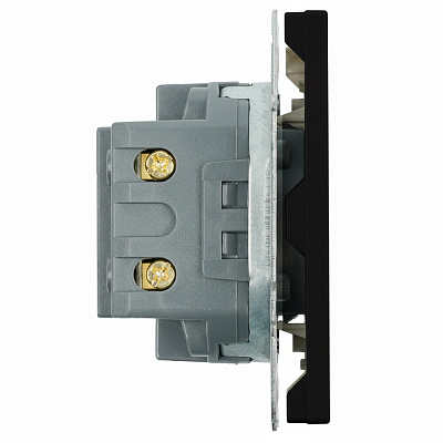 Розетка 2-местная USB + Type C (механизм), STEKKER Эмили, 250В, 20W, RST10-5115-05, черный уголь, soft touch