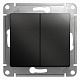 Выключатель двухклавишный антрацит SE Glossa GSL000751