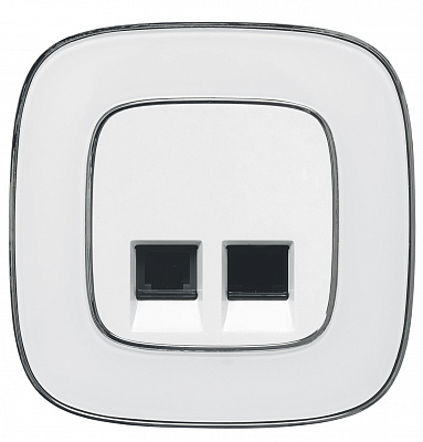 Лицевая панель для двойных телефонных/информационных розеток слоновая кость Legrand Valena Alure 755426