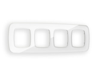 Рамка OMEGA Radian (Белый Стекло закаленное натуральное) на 4 поста OF350104