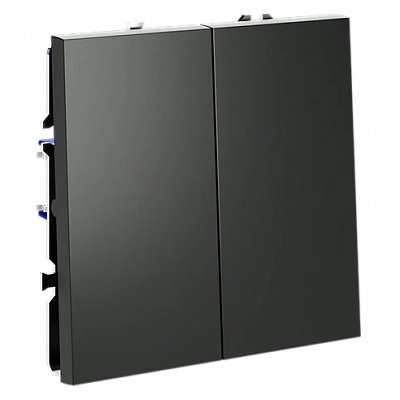 Выключатель встраиваемый двухклавишный VOLTUM S70 VLS020106, титан