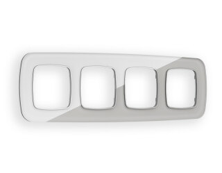 Рамка OMEGA Radian (Серебро Стекло органическое) на 4 поста OF320404