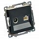 Розетка TV + компьютерная RJ-45 (механизм), STEKKER Катрин GLS00-7106-05, черный