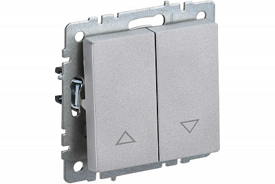 Выключатель жалюзи IEK Brite ВС10-1-5-БрА алюминий BR-V15-0-10-K47