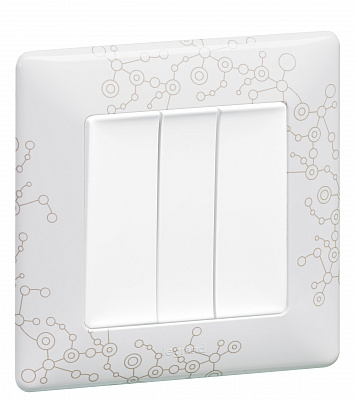 Лицевая панель для выключателя трехклавишного белая Legrand Valena Alure 755035