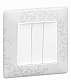 Лицевая панель для выключателя трехклавишного белая Legrand Valena Alure 755035