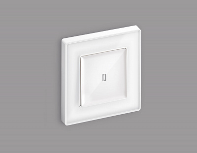 Комплект механизма 1-клавишного выключателя с подсветкой 10000K ALFA MA102020 Белый глянец QUANT