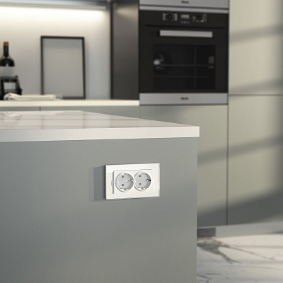 Розетка двойная с заземлением Werkel белые матовые a062410