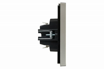 Выключатель двухклавишный IEK Forte&Piano сталь 10А FP505