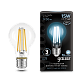 Лампа Gauss Filament А60 15W 1450lm 4100К Е27 LED 102902215